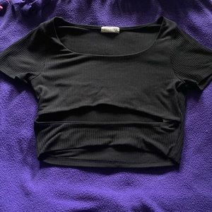 Cropped Shirt-Cut Through